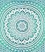 RawyalCrafts-Green Ombre Tapestry,Indian Hippie Tapestry, Wall Hanging,Bohemian Wall Hanging,Mandala Tapestry,New Age Tapestry,Gypsy Tapestry