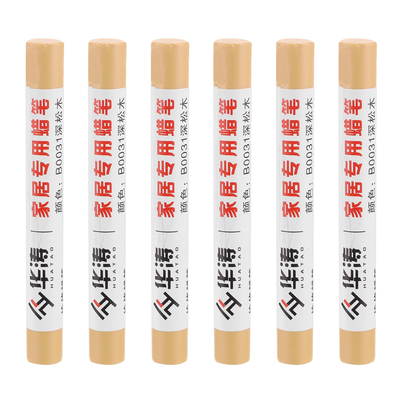 PATIKIL Furniture Repair Crayons, 6 Pcs Wax Wood Filler Sticks Wood Wax Crayons for Scratches, Wood Floor, Holes, Tables, Dark Pine