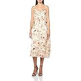 Laundry by Shelli Segal Women's Sleeveless Cowl Neck Elegant Satin Ruffle Midi Dress