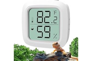 Oasirep Reptile Thermometer and Hygrometer – Fast Accurate LCD Digital Temp & Humidity Meter for Bearded Dragon Tank Accessories, Lizard, Snake, Turtle, Amphibians, Small Animal Habitat