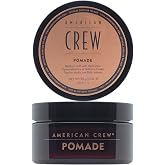 American Crew POMADE FOR HOLD AND SHINE 3 OZ for Men | Water-based pomade for sleek, slicked-back looks. Flexible alternative to styling gel. Medium hold, high shine.