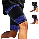 ABYON Thigh Compression Support Sleeves (1 Pair), Thigh Brace Breathable Elastic for Hamstring Quadricep Pain Relief, Anti-Slip Upper Leg Sleeves for Men and Women