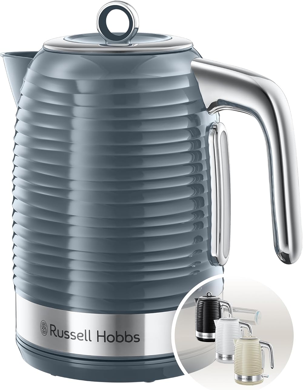Russell Hobbs Inspire Electric 1.7L Cordless Kettle Grey 3KW Fast Boil