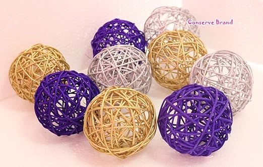 Amazon Com Thailand S Gifts Gold Silver Purple Medium Rattan