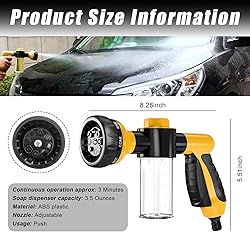 Wevdn Car Wash Nozzle, High Pressure 8 Adjustable