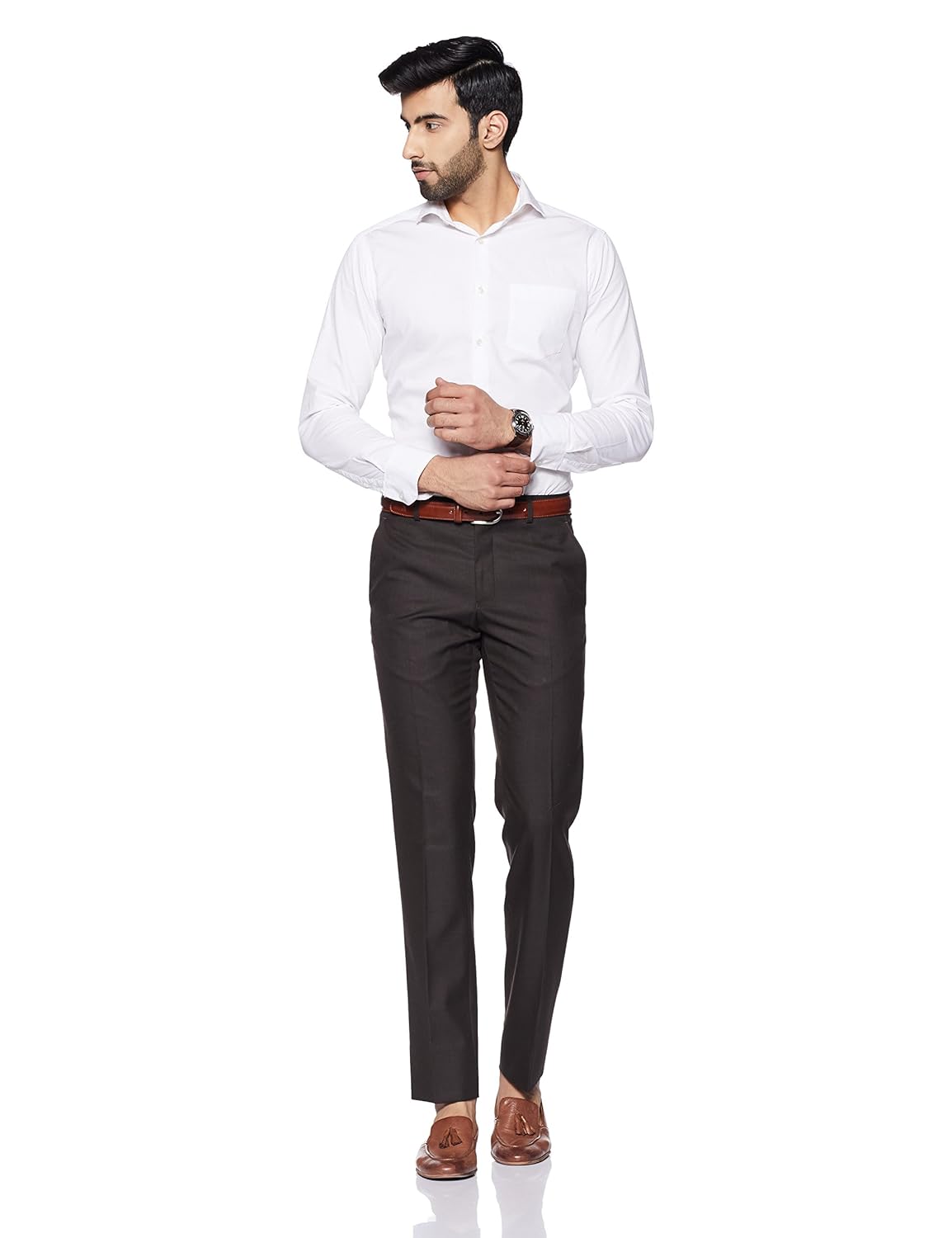 van heusen men's slim fit formal trousers