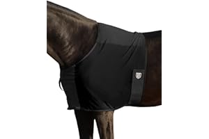 Harrison Howard Sleek Nylon and Stretch Horse Shoulder Guard Lightweight Comfortable Breathable Protective Chest Protector Black L