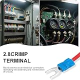 Heschen Fork Insulated Wire Connector Crimp Terminal SV2-4 Blue 100 Pack 16-14 view 5