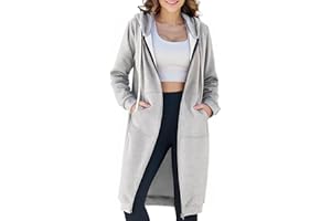 Ablanczoom Hoodies for Women Fashion Sweatshirts: Comfortable Full Zip Up Hoodie Womens Long Fleece Sweatshirt with Pockets
