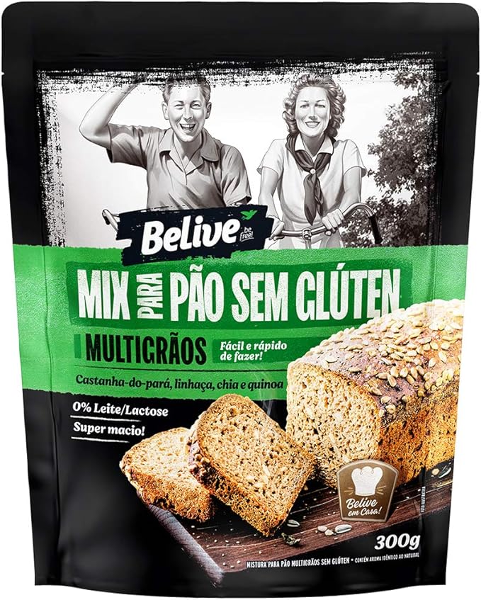 Mix para Pão Sem Glúten Multigrãos BeLive