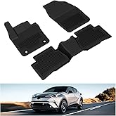 KIWI MASTER Floor Mats for 2018-2023 Toyota C-HR, OEM Replacement PT206-1C160-20, Custom Fit All Weather Car Mats, Heavy Duty TPE Floor Liners, Front & Rear 2 Row, Black