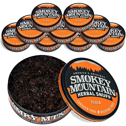 chewing tobacco in dubai Smokey Mountain Herbal Long Cut – Peach – 10 Can Box - Tobacco Free and  Nicotine Free Snuff in Dubai - UAE