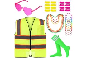 Skicuff Neon Theme Football Game Outfit Reflective Vest Neon Sunglasses Eye Strips Necklace Bracelet Socks for Woman Football