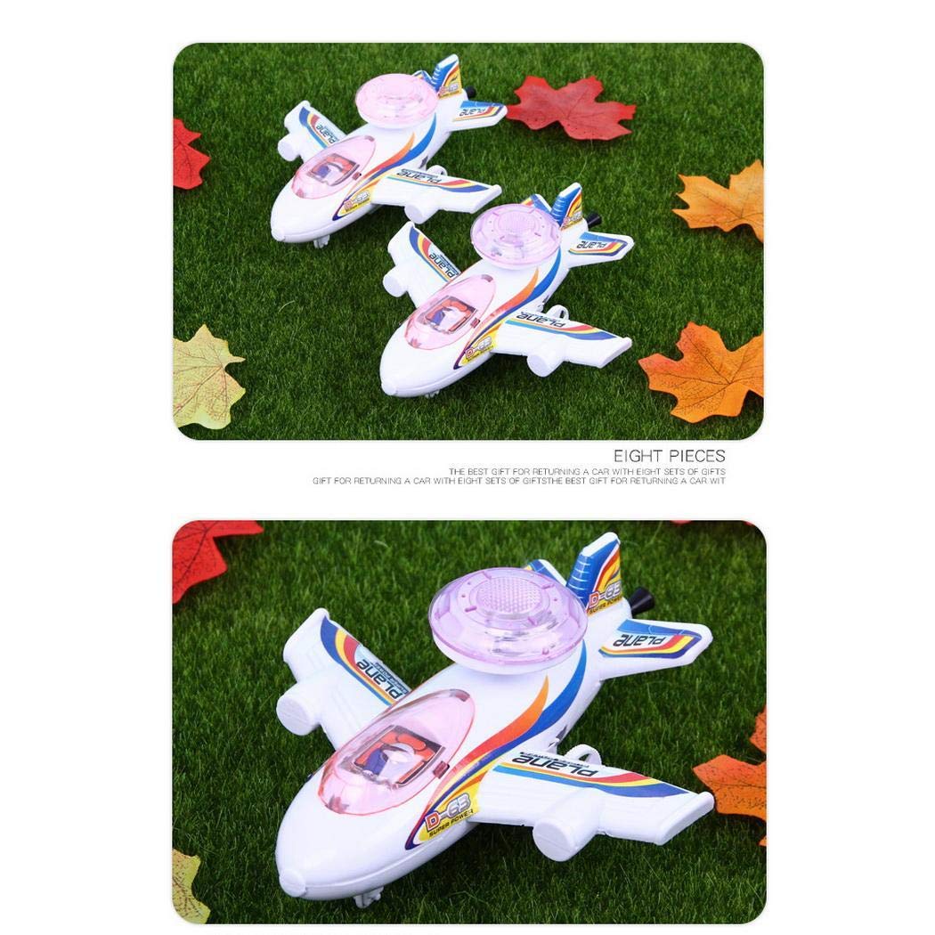 piokikio Creative LED Pull String Turtle Plane Moving Glowing Interactive Kids Toy Light-Up Toys