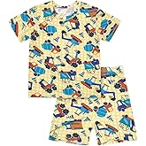 Teach Leanbh Toddler Baby Boys Girls Bamboo Viscose Pajamas Set Round Neck Short Sleeve Snug Fit Sleepwear Pjs 12M-5Y