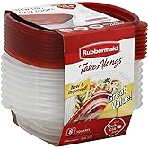 Rubbermaid 7F58 8-Piece TakeAlongs Food Storage Container Set, Sandwich, Red