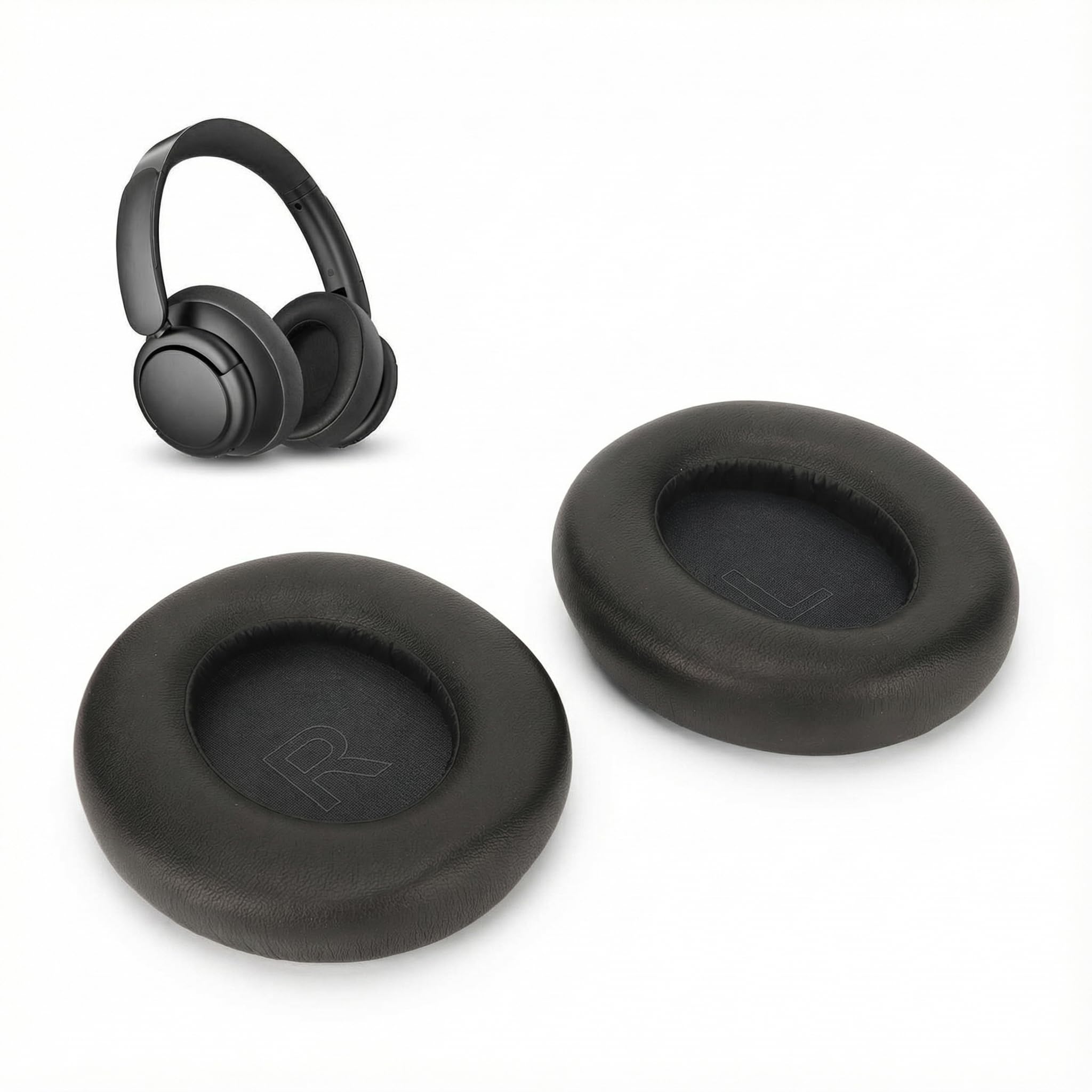 Ear Pads Cushions for AnkerSoundcore Life Q30 Q35 Headphones, Replacement Headset Earpads Cover with Noise Isolation Memory Foam and Soft Protein Leather, Added Thickness