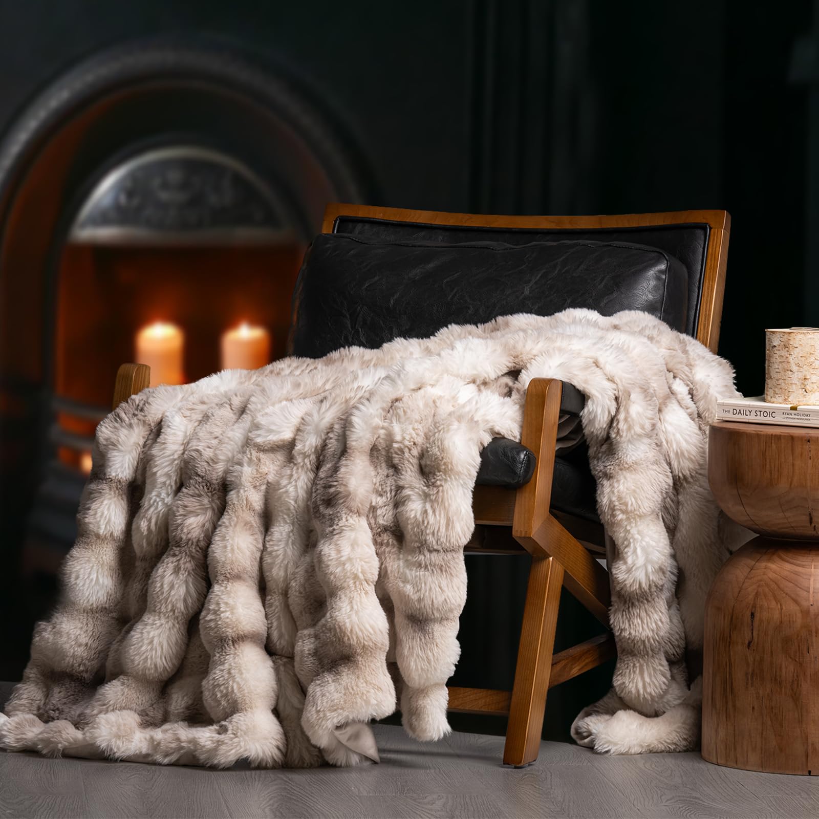 EverGrace Ultra Soft Luxury Fluffy Faux Rabbit Fur