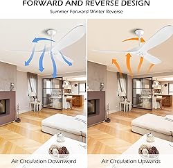 Solid Wood Ceiling Fans without Light, 60 Inch Real