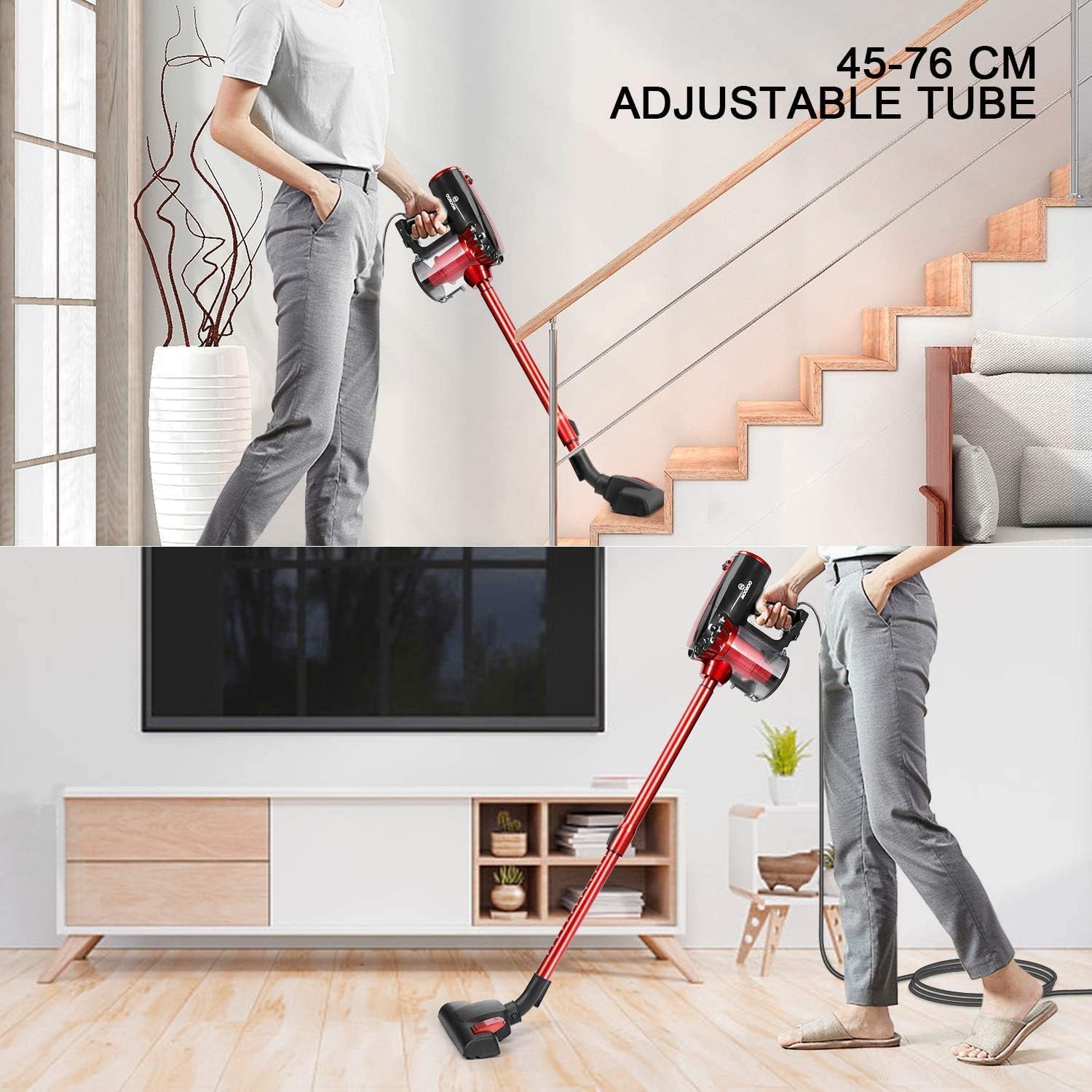 potencia de aspiración de 600 W mango telescópico MooSoo Aspiradora de mano  ciclónica 17000Pa 2 en 1 cable de 5 m Aspiradoras Productos de  mantenimiento de suelos futakuchi-hakata.com