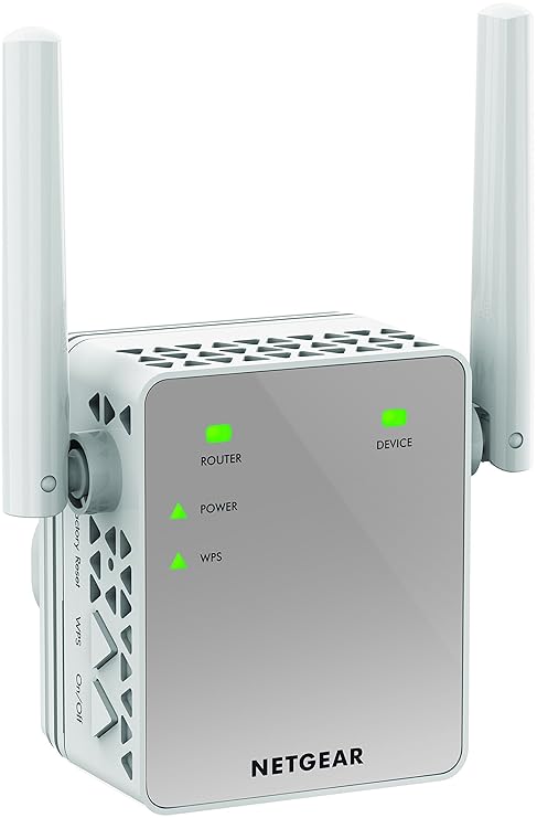 NETGEAR EX3700-100UKS AC750 WiFi Range Extender 802.11n/ac 1-Port Wall-plug External Antennas