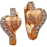 Vuskdtei 18K Gold Plated Flower Dangle Earrings for Women, Hypoallergenic Cubic Zirconia Earrings, Elegant CZ Drop Earrings, Statement Jewelry Gifts Party Fashion