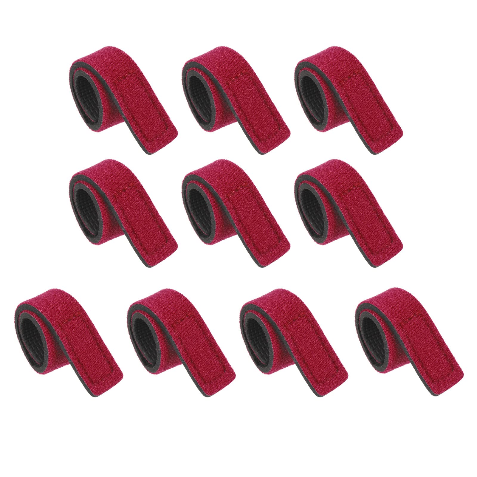PATIKIL Fishing Rod Strap, 10 Pack 20cm Stretchy Belts Holders Pole Sleeve Cover for Boating, Red