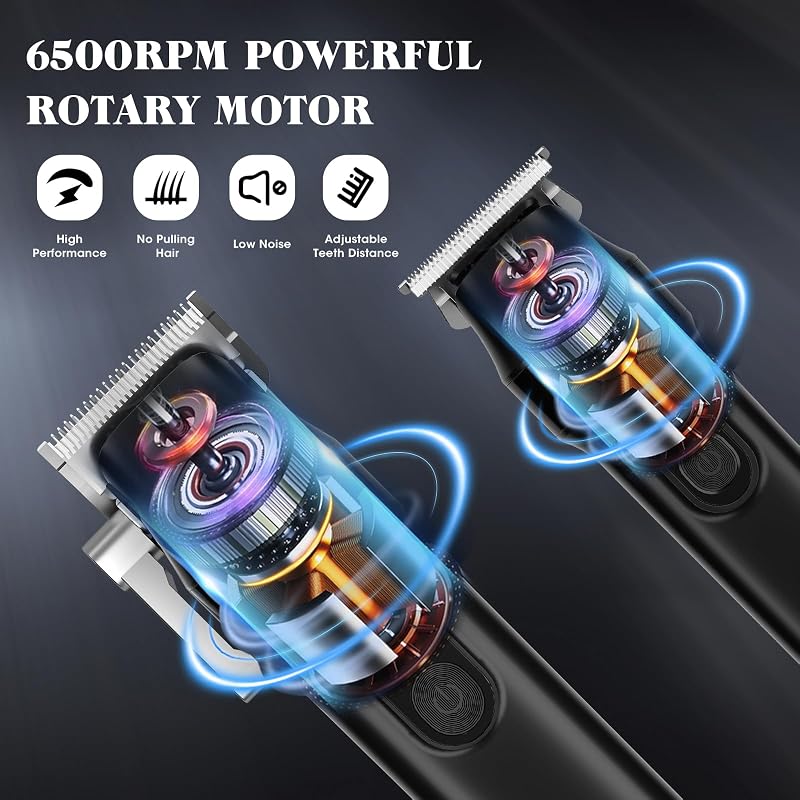 Tagliacapelli da uomo senza fili Trimmer per barba professionale con lama a T trimmer ricaricabile USB Kit per la toelettatura dei capelli Set di tagliacapelli da barbiere Display a LED