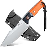 Purple Dragon Outdoor Knife for Skinning - Drop Point Skinning Knife Orange | Forged from a Single Piece of D2 Steel, Full Tang G10 Handle, Gift Box