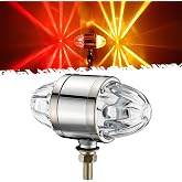Partsam 1x Glass Watermelon Light Dual Revolution Double-Face Amber Red LED Turn Signal Marker Tail Light, Zinc Alloy Housing Clear Lens Post Mount for Peterbilt Freightliner Semi Truck Trailer 12V