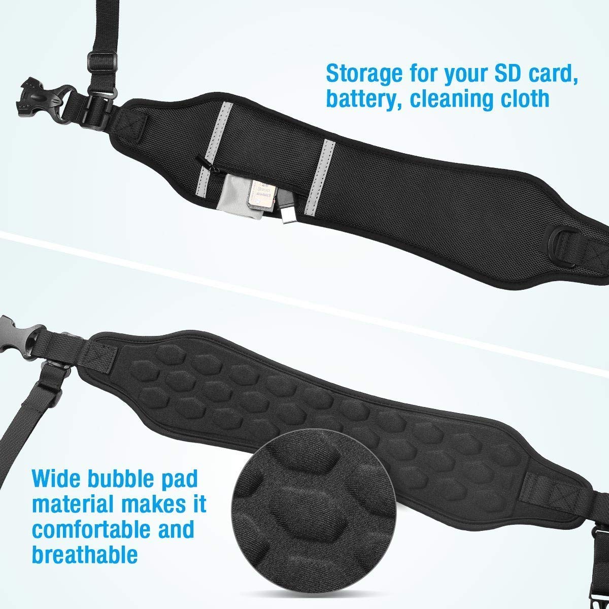 Powerextra Camera Shoulder Neck Strap with Quick Release and Safety Tether Compatible with Canon Nikon Sony Olympus Pentax, fujifilm, Panasonic Canon SLR DSLR
