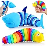Kabvy Sensory Slug Fidget Toys, Easter Egg Fillers, Sensory Toys for Autism, ADHD, Anxiety and Stress Relief, Easter Basket Stuffers for Kids Toddlers Girls and Boys (Shark and Slug)