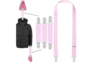 Zkptops 4pcs Winter Elastic Mitten Clips Beanie Caps Hat Clips for Kids Toddlers Babies Adults Children Women Strong Stainles