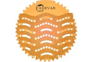 ADEVAR Urinal Screen Deodorizer,10 Pack Urinal Cakes Deodorizer Anti-Splash Bulk Fresh Urinal Mats Screens for Toilet Bathroom Restauran Office School Stadiums Mall Hotel(Orange)