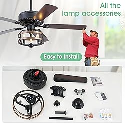 52 "Farmhouse Ceiling Fans with Lights and