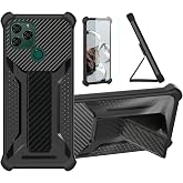 Pinwheel Slim 5 Kids Smartphone Case Compatible for BLU G91S Phone Case Stand Cover [with Tempered Glass Screen Protector] Hybrid Case [Folding Support Magnetic] [Frosted anti-fingerprint] Black