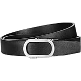 JASGOOD Women Leather Ratchet Belt for Jeans Pants Dresses Adjustable Belt with Automatic Sliding Buckle, Width 1.2"