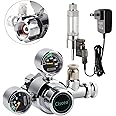 Clscea Aquarium CO2 Regulator Dual Pressure Gauge with Bubble Counter and Solenoid Valve