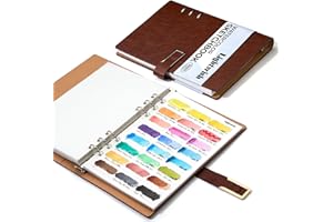 LIGHTWISH Carnet d'échantillons d'aquarelle – 20 feuilles amovibles 100 % coton 24 espaces, 14,7 x 20,8 cm, 300 g/m²/63,5 kg 
