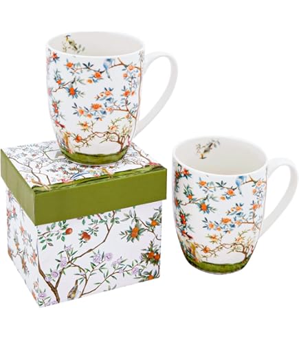 thumbnail image 2 of Gracie Bone China Mugs - 9 Ounce Floral Impression Tea Cups (Set Of 4) 2 of 9