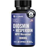 MagHealth Diosmin Hesperidin 1000mg - MPFF Micronized Formula - 60 Capsules | Micronized Purified Flavonoid Fraction | Vein Support, Leg Circulation &amp; Blood Flow Supplement, Non-GMO, Gluten Free