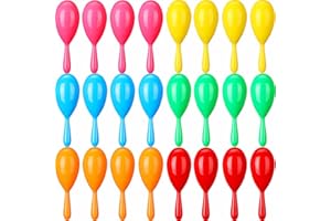 GCQJOQ 24 Pcs Maracas, 4.3 Inch Plastic Maracas Shakers Noisemaker for Mexican Fiesta, Luau Party, Wedding, Birthday, Cinco De Mayo Fiesta Themed Party Supplies (multicolor)