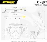 Cressi F1 Frameless Diving Mask Anti-Fog Tempered Lens Black One Size view 5