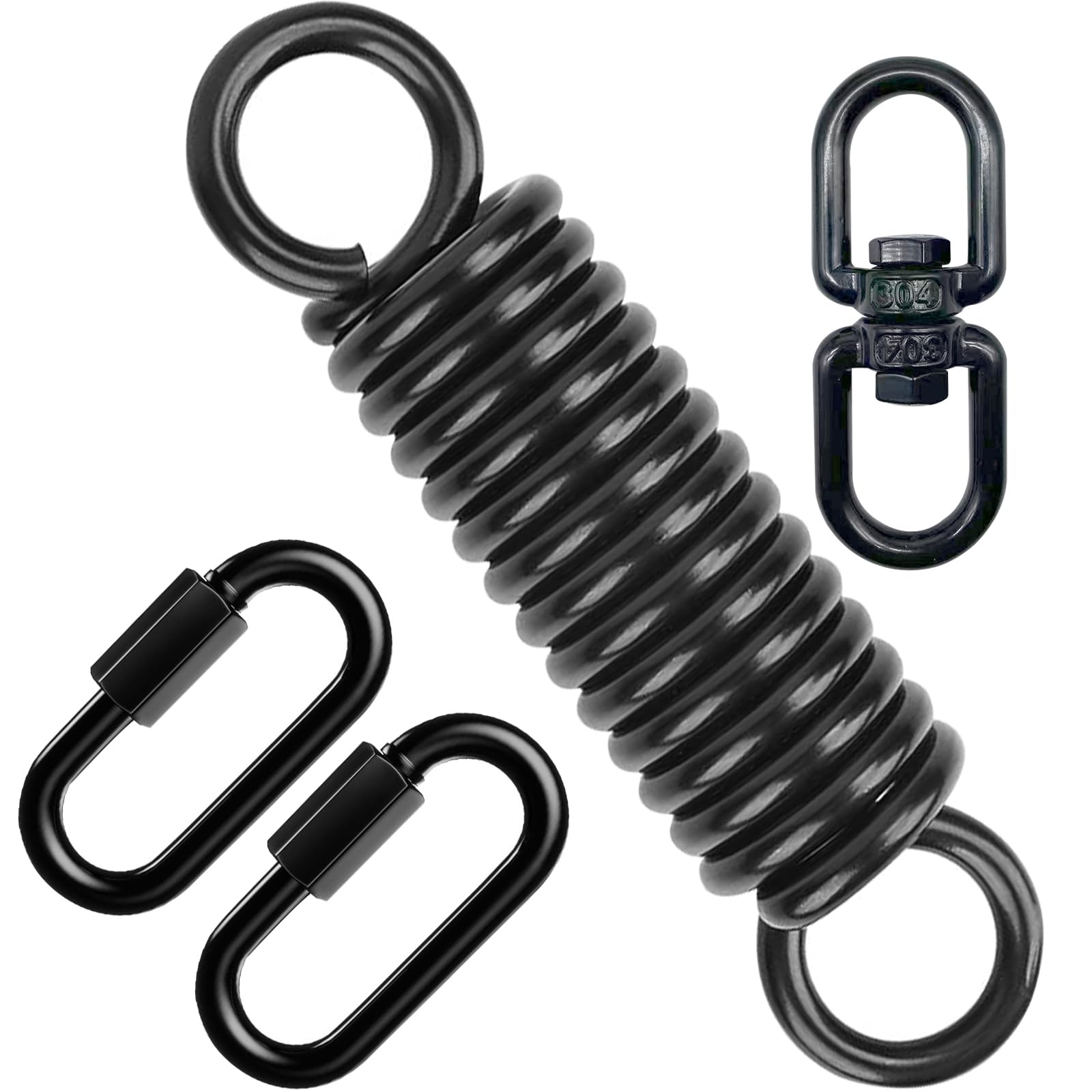 Shenshuihai Hammock Chair Hanging Kit Swing Spring Hardware, Heavy Duty Porch Suspension Extension Hook Swing Hanger for Punching Bags, Hanging Chair, Swing Seat, Porch Swing, Garden, 250kg
