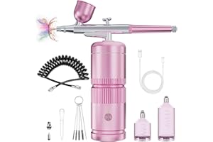 Rexley Airbrush Kit - Auto Handheld Airbush Gun Rechargeable Airbrush Compressor Nail Airbrush Machine - Airbrush Set Portable Wireless Air Brush for Nail Art Barber Makeup Model Painting Cake Decor…