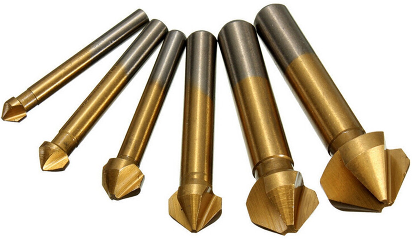 Countersink Drill Bit M35 Set, MALAYAS HSS 3 Flutes 90 Degrees Chamfering Tool Cobalt-plated Ø 6.3-20.5 mm Countersink and Deburrer Set for Stainless Steel, Aluminium Metal and Wood