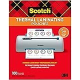 Scotch Thermal Laminating Pouches Premium Quality, 5 Mil Thick for Extra Protection, 100 Pack Letter Size Laminating Sheets,