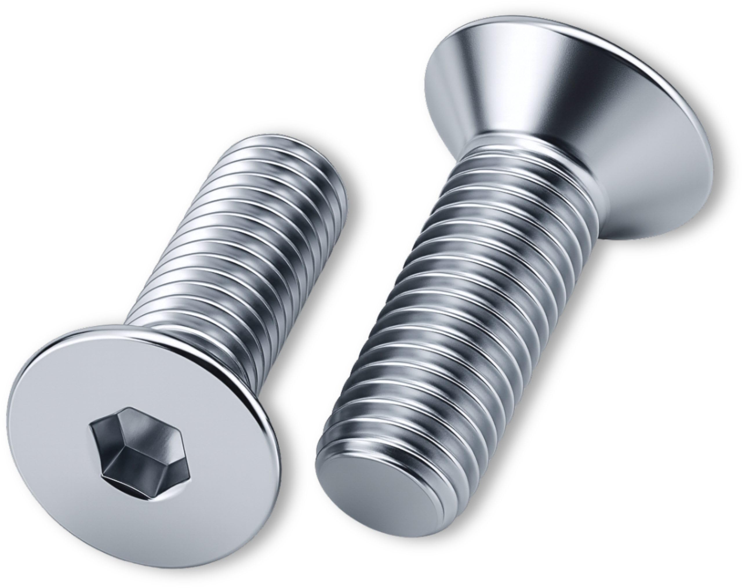 HEXATON Socket Head Countersunk Screws – M6 x 25 mm – 50 Pieces – Full Thread – Zinc-Plated Steel – Cylindrical Machine Screws