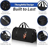 DAYGOS Gym Duffle Bag 40L Waterproof Wet Pocket Shoes Compartment Black view 5