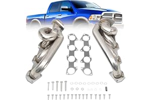 Knetegd Stainless Shorty Exhaust Headers For Dodge Ram 1500 2009-2018 5.7L HEMI V8 Engines